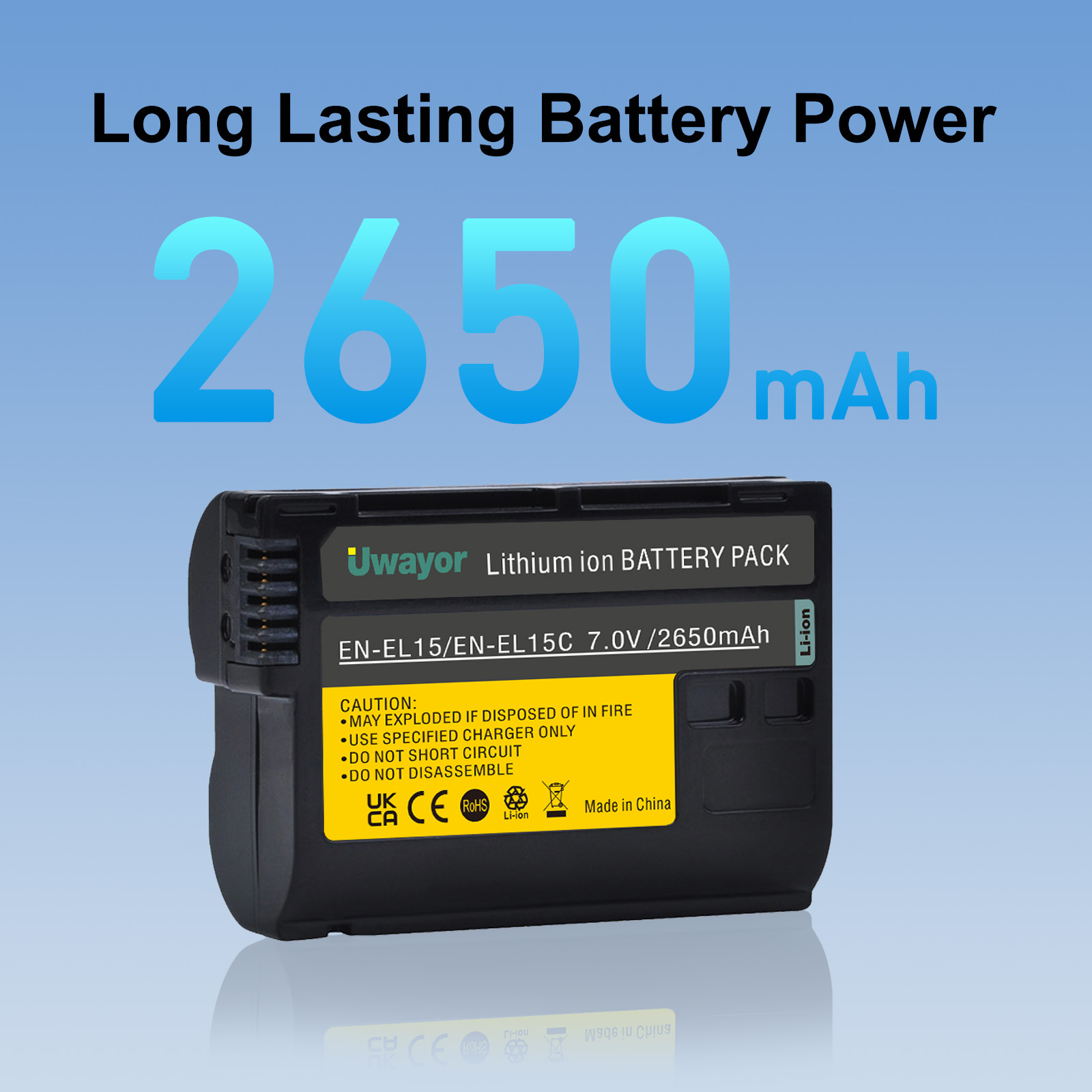 Nikon Camera Z6 Iii - Batterie Uwayor ENEL-15/ENEL15C 2650mAh avec chargeur